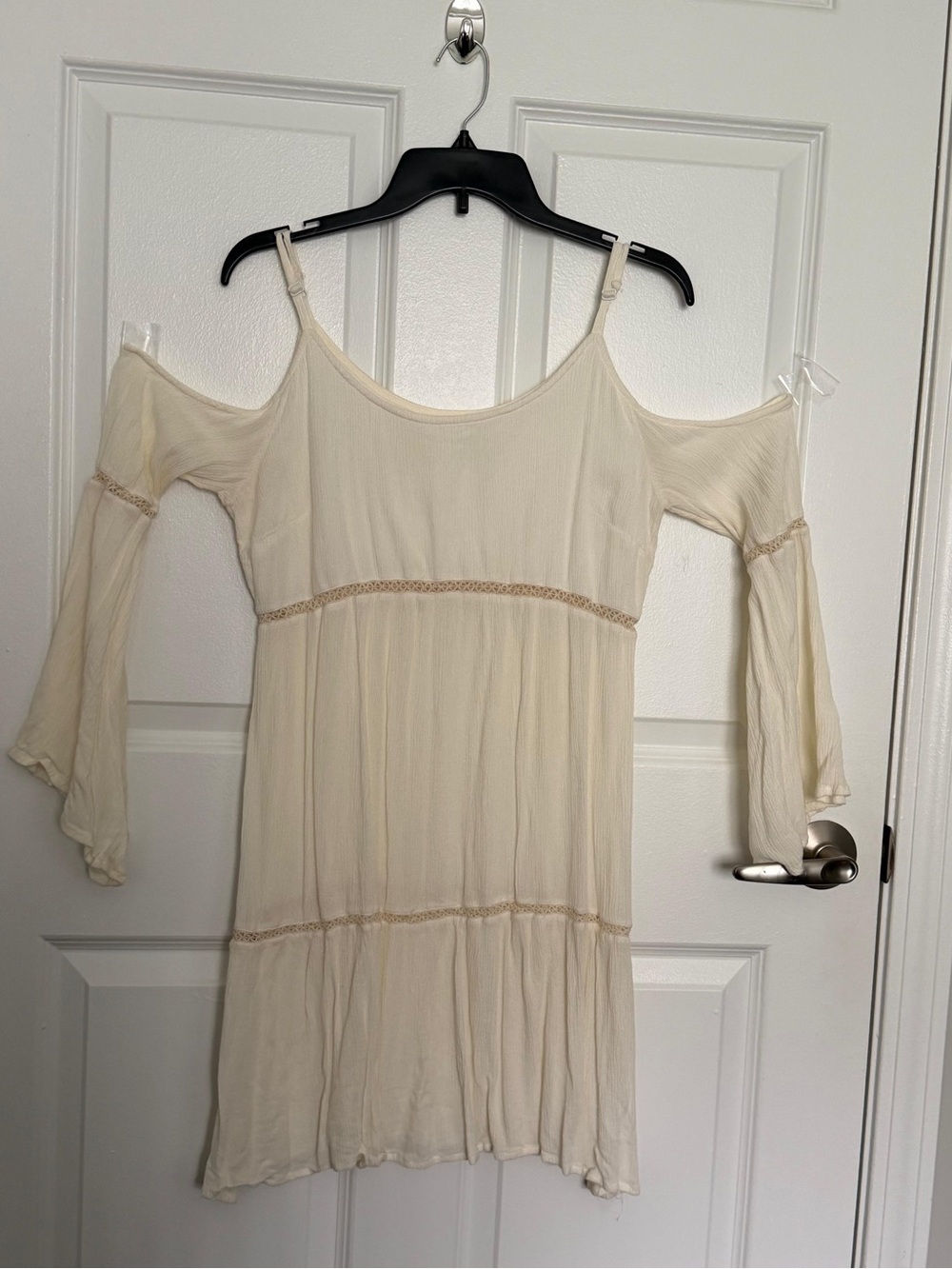 Off-Shoulder Cream Boho Dress